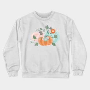Fall Mint and Pink Pumpkins Crewneck Sweatshirt
